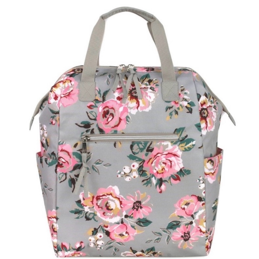 Floral Gray diaper bag Backpack